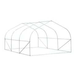 Outsunny 11.5' X 9.8' X 6.5' Outdoor Walk-In Tunnel Greenhouse Hot House With Roll-up Windows, Zippered Door, PE Cover, White -Garden Promotional Store GUEST aec1edcb 0510 49d6 ae2a ff8d084b9803