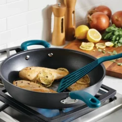 Rachael Ray Create Delicious 12.5" Hard-Anodized Aluminum Nonstick Deep Skillet Teal Handle -Garden Promotional Store GUEST aedba0f3 dace 4115 a8bb 67e8d5606ca8