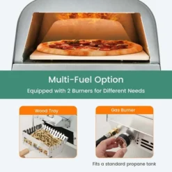 Costway 12" Multi-Fuel Pizza Oven Propane & Wood Fired Pizza Maker Portable -Garden Promotional Store GUEST af70653e bd8e 4378 b590 885684e63a74