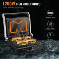 Costway Electric Panini Press Grill 1200W Sandwich Maker With Independent Temperature Control & Removable Drip Tray 14 Costway Electric Panini Press Grill 1200W Sandwich Maker With Independent Temperature Control & Removable Drip Tray -Garden Promotional Store GUEST afca85e0 8c57 47b9 8950 96b876edd4dd