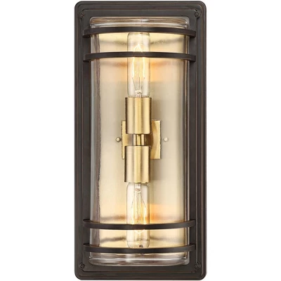 John Timberland Habitat Modern Outdoor Wall Light Fixture Bronze Warm Brass 16" Clear Glass For Post Exterior Barn Deck House Porch Yard Patio Home 5 John Timberland Habitat Modern Outdoor Wall Light Fixture Bronze Warm Brass 16" Clear Glass For Post Exterior Barn Deck House Porch Yard Patio Home - Image 3