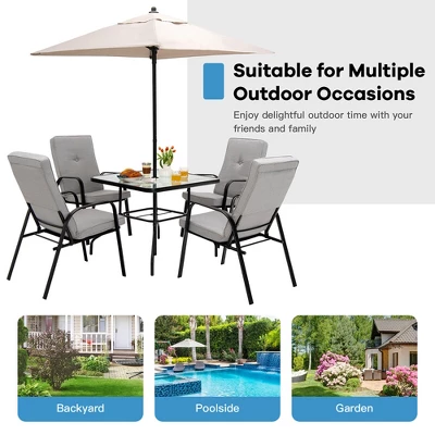 Tangkula 5ft Patio Square Market Table Umbrella Shelter 4 Sturdy Ribs 5 Tangkula 5ft Patio Square Market Table Umbrella Shelter 4 Sturdy Ribs - Image 3
