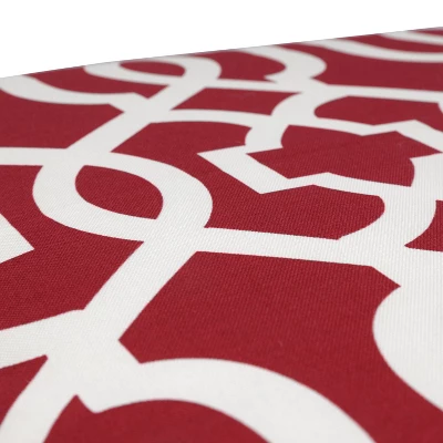 Outdoor Rounded Chair Cushion - Red/White Geometric - Pillow Perfect 4 Outdoor Rounded Chair Cushion - Red/White Geometric - Pillow Perfect - Image 2
