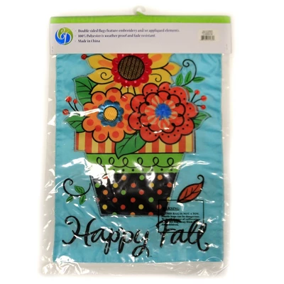 Home & Garden Fall Flowers Applique Flag - One Garden Flag 18 Inches - Double Sided - 4198Fm - Polyester - Multicolored 4 Home & Garden Fall Flowers Applique Flag - One Garden Flag 18 Inches - Double Sided - 4198Fm - Polyester - Multicolored - Image 2