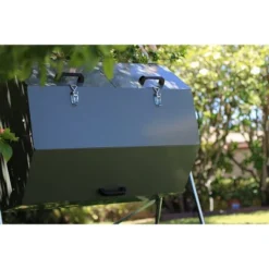 Jora Composters JK270A 70 Gallon Dual Chamber Galvanized Steel Backyard Composter Tumbler Bin For High Temperature Outdoor Composting, Green -Garden Promotional Store GUEST b108a995 29c7 493d b9b8 8959ba8350ae