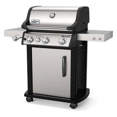 Weber Spirit SP-335 Stainless Steel 3 Burner 32000 BTUs Lidded Liquid Propane Gas Grill With 529 Sq In Cooking Area, Side Burner, And Sear Station 4 Weber Spirit SP-335 Stainless Steel 3 Burner 32000 BTUs Lidded Liquid Propane Gas Grill With 529 Sq In Cooking Area, Side Burner, And Sear Station - Image 2