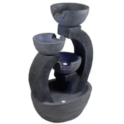 Northlight 31.5" Black Lighted Three-tier Outdoor Garden Water Fountain -Garden Promotional Store GUEST b2d6d24f ce70 4c39 9e63 883a9fdfb4b0