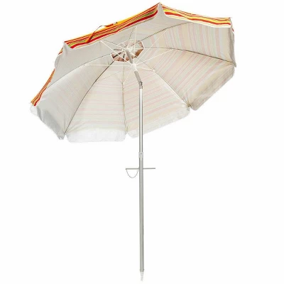 6.5' X 6.5' Portable Sunshade Beach Umbrellas With Tilt Aluminum Pole And Carrying Bag - Wellfor 18 6.5' X 6.5' Portable Sunshade Beach Umbrellas With Tilt Aluminum Pole And Carrying Bag - Wellfor - Image 16