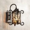 John Timberland Casa Seville Vintage Rustic Outdoor Wall Light Fixture Dark Walnut Scroll 13 1/4" Champagne Hammered Glass For Post Exterior Barn Deck -Garden Promotional Store GUEST b3729e58 dcd2 4613 974a a99d84a43ab3