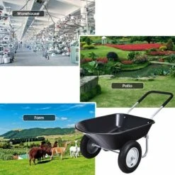 Costway 2 Tire Wheelbarrow Cart Heavy-duty Dolly Utility Cart Black -Garden Promotional Store GUEST b444526d 3899 49a8 93b4 6231409380df