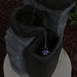 Sunnydaze Decor Sunnydaze Outdoor Polyresin Solar Powered Stone Bowls Water Fountain With LED Lights And Backup Battery - 30" -Garden Promotional Store GUEST b594a314 8b0c 405b ad76 bf579314a8d7