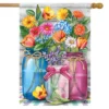 Spring Floral Jars Rustic House Flag 28" X 40" Briarwood Lane -Garden Promotional Store GUEST b5c6e29d ad9f 4bdc a4a1 4ed164185612