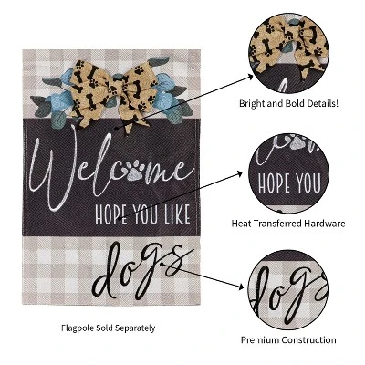 Evergreen Dogs And Checks Garden Burlap Flag 12.5 X 18 Inches Indoor Outdoor Decor 5 Evergreen Dogs And Checks Garden Burlap Flag 12.5 X 18 Inches Indoor Outdoor Decor - Image 3