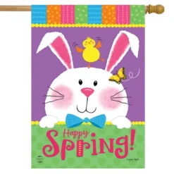 Happy Spring Rabbit House Flag 28" X 40" Briarwood Lane