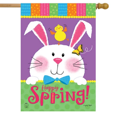Happy Spring Rabbit House Flag 28" X 40" Briarwood Lane 3 Happy Spring Rabbit House Flag 28" X 40" Briarwood Lane