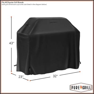 Pure Grill 32-Inch BBQ Grill Cover For All Outdoor Barbecue Gas Grill Brands, Universal Fit 7 Pure Grill 32-Inch BBQ Grill Cover For All Outdoor Barbecue Gas Grill Brands, Universal Fit - Image 5