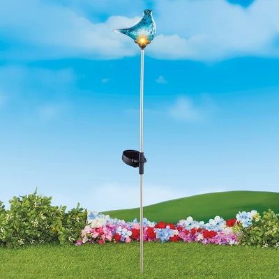 Collections Etc Outdoor Decorative Solar Glass Bird Garden Stake 4 Collections Etc Outdoor Decorative Solar Glass Bird Garden Stake - Image 2