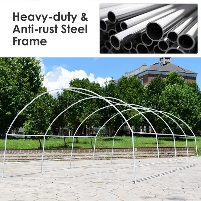 Costway 10'X6.5'X20' Walk-in Greenhouse Backyard Grow Tents Steel Frame 8 Windows 11 Costway 10'X6.5'X20' Walk-in Greenhouse Backyard Grow Tents Steel Frame 8 Windows - Image 9