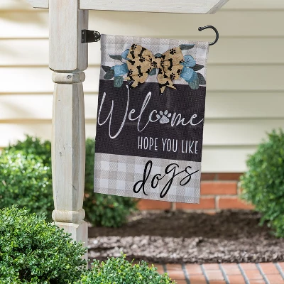 Evergreen Dogs And Checks Garden Burlap Flag 12.5 X 18 Inches Indoor Outdoor Decor 6 Evergreen Dogs And Checks Garden Burlap Flag 12.5 X 18 Inches Indoor Outdoor Decor - Image 4