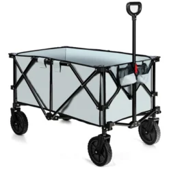 Costway Folding Collapsible Wagon Utility Camping Cart W/Wheels & Adjustable Handle RedGreyNavy -Garden Promotional Store GUEST b8b92e25 9db6 44c7 b1cc e0787d0a53ac