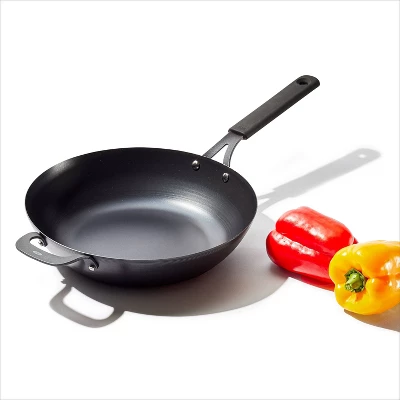 OXO 12" Steel Open Wok With Silicone Sleeve Black 8 OXO 12" Steel Open Wok With Silicone Sleeve Black - Image 6