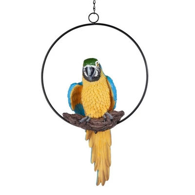 Design Toscano Polly In Paradise Parrot On Ring Perch: Medium 4 Design Toscano Polly In Paradise Parrot On Ring Perch: Medium - Image 2