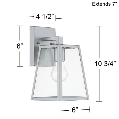 John Timberland Arrington Modern Outdoor Wall Light Fixture Silver Steel 10 3/4" Clear Glass For Post Exterior Barn Deck House Porch Yard Posts Patio 8 John Timberland Arrington Modern Outdoor Wall Light Fixture Silver Steel 10 3/4" Clear Glass For Post Exterior Barn Deck House Porch Yard Posts Patio - Image 6