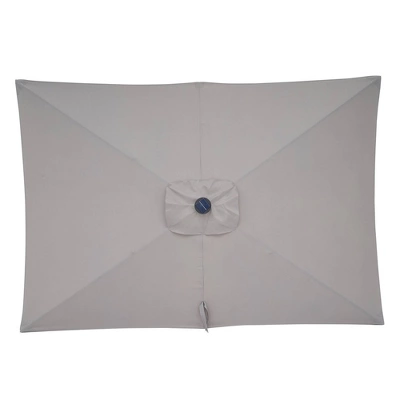 10' X 6.5' Solar LED Patio Umbrella With Tilt And Crank Lift Gray - Wellfor 6 10' X 6.5' Solar LED Patio Umbrella With Tilt And Crank Lift Gray - Wellfor - Image 4