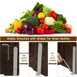 Costway 48.5'' Raised Garden Bed Square Plant Box Planter Flower Vegetable Brown -Garden Promotional Store GUEST bac0605b 35d7 437f ab33 6af3cf2e550d