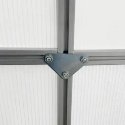 Outsunny Aluminum Greenhouse, Polycarbonate Walk-in Garden Greenhouse Kit With Adjustable Roof Vent, Rain Gutter And Sliding Door For Winter, Silver -Garden Promotional Store GUEST bbae630c e70b 4067 a88c 10070e103173