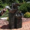 Sunnydaze Decor Sunnydaze 34"H Electric Polyresin 3-Tier Burning Bowls Outdoor Water Fountain With Real Flame Torch Accents -Garden Promotional Store GUEST bc71ed85 3155 4ae3 9112 8fdedb8b88cf