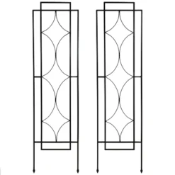 Sunnydaze Decorative Steel Metal Chic Diamonds Design Garden Trellis - Black - 2-Pack -Garden Promotional Store GUEST bca51ffa d0a2 49ed 93db edbf7b69077d