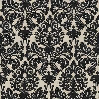 Essence Damask 2pc Rectangular Outdoor Throw Pillow Set Black - Pillow Perfect 5 Essence Damask 2pc Rectangular Outdoor Throw Pillow Set Black - Pillow Perfect - Image 3