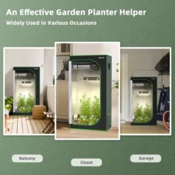 Costway 36''x20''x63'' Mylar Hydroponic Grow Tent W/Observation Window & Floor Tray GrayBlack -Garden Promotional Store GUEST bed10179 5f37 4115 b788 b0ad8b155fb3