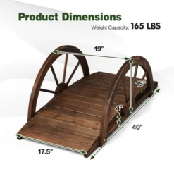 Costway 3.3FT Garden Bridge Classic Arc Wooden Bridge Decorative Garden Landscape 12 Costway 3.3FT Garden Bridge Classic Arc Wooden Bridge Decorative Garden Landscape -Garden Promotional Store GUEST c0750d70 120a 461a 83ad af7933959847