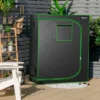 Costway 48''x24''x60'' Mylar Hydroponic Grow Tent W/Observation Window & Floor Tray GrayBlack 1 Costway 48''x24''x60'' Mylar Hydroponic Grow Tent W/Observation Window & Floor Tray GrayBlack -Garden Promotional Store GUEST c07f631a 352c 4132 acbc ee37cbd61d85