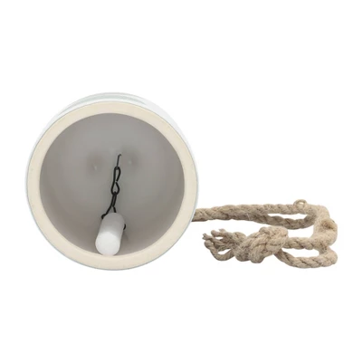 5" Ceramic Hanging Bell Circles White/Green - Sagebrook Home 4 5" Ceramic Hanging Bell Circles White/Green - Sagebrook Home - Image 2