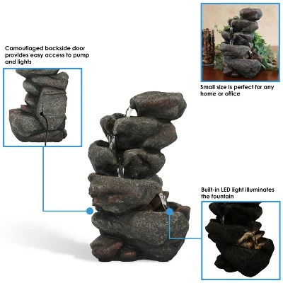 Sunnydaze Decor Sunnydaze Indoor Office Entryway Tabletop Serene Rocky Falls Water Fountain Feature With LED Light - 10" 10 Sunnydaze Decor Sunnydaze Indoor Office Entryway Tabletop Serene Rocky Falls Water Fountain Feature With LED Light - 10" - Image 8