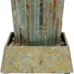 Sunnydaze Decor Sunnydaze 49"H Electric Natural Slate Tower Column Indoor/Outdoor Water Fountain With LED Light 11 Sunnydaze Decor Sunnydaze 49"H Electric Natural Slate Tower Column Indoor/Outdoor Water Fountain With LED Light -Garden Promotional Store GUEST c1787d3f b664 45aa 81f0 b36687c093a1