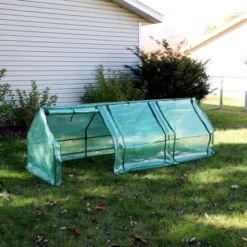 Sunnydaze Decor Sunnydaze Outdoor Portable Slanted Top Plant Shelter Mini Cloche Greenhouse With Zipper Doors - 36" - Green -Garden Promotional Store GUEST c38dd9f1 ecdb 4271 a10d 66d9bb061899
