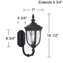 John Timberland Bellagio Vintage Rustic Outdoor Wall Light Fixture Texturized Black Upbridge 16 1/2" Clear Hammered Glass For Post Exterior Barn Deck 13 John Timberland Bellagio Vintage Rustic Outdoor Wall Light Fixture Texturized Black Upbridge 16 1/2" Clear Hammered Glass For Post Exterior Barn Deck -Garden Promotional Store GUEST c481063b 9367 41f3 b8cd 5ca25cf72a8f