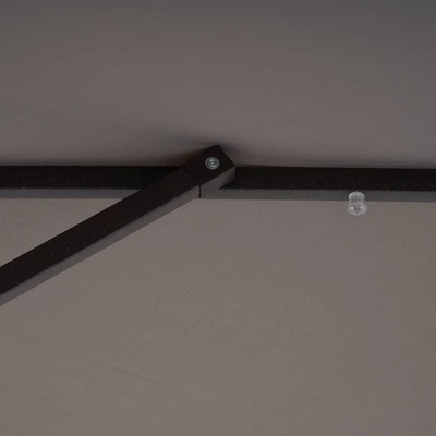 10' X 6.5' Solar LED Patio Umbrella With Tilt And Crank Lift Gray - Wellfor 8 10' X 6.5' Solar LED Patio Umbrella With Tilt And Crank Lift Gray - Wellfor - Image 6