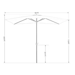 10 ' X 6.6' Rectangular Outdoor Patio Market Umbrella With Straight Crank - Captiva Designs -Garden Promotional Store GUEST c8103f62 4b1f 4aeb a310 6f097499bb15