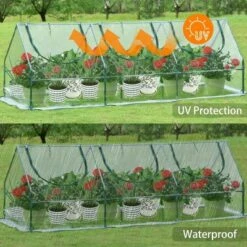 Aoodor 9 Ft. X 3 Ft. X 3 Ft. Mini Outdoor Greenhouse Three Zipped Doors -Garden Promotional Store GUEST c84e73e5 3ca5 449b a1da 3aa11a391e3c