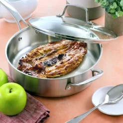 Martha Stewart Everday Midvale 4 Quart Stainless Steel Saute Pan With Lid -Garden Promotional Store GUEST c9019ab2 dbf8 4972 8bde 61ec9a4bb153