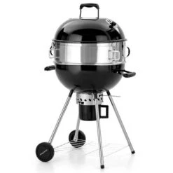 Captiva Designs E02GR013 22" Kettle Charcoal Grill With Pizza Ring And Pizza Stone - Black -Garden Promotional Store GUEST ca367df2 c16b 4a06 b03f 074ef6b66e48