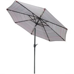 Sunnydaze Decor Sunnydaze Outdoor Aluminum Patio Umbrella With Solar LED Lights, Tilt, And Crank - 9' -Garden Promotional Store GUEST cc84df91 e844 49f2 b507 4646c7acb051