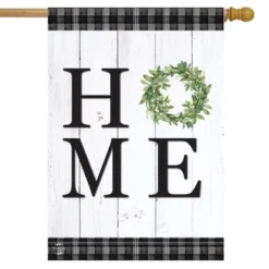 Home Everyday House Flag Double-Sided Rustic Wreath 28" X 40" Briarwood Lane