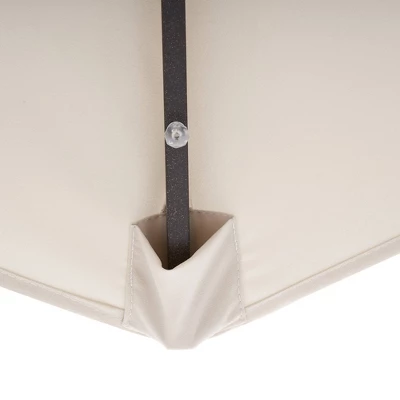 9' X 9' Solar LED Patio Umbrella With Tilt Adjustment And Crank Lift Beige - Wellfor 4 9' X 9' Solar LED Patio Umbrella With Tilt Adjustment And Crank Lift Beige - Wellfor - Image 2