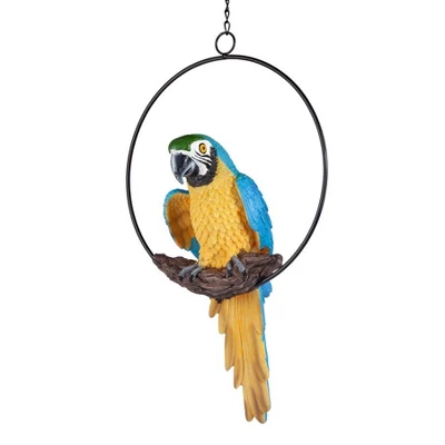 Design Toscano Polly In Paradise Parrot On Ring Perch: Medium 3 Design Toscano Polly In Paradise Parrot On Ring Perch: Medium
